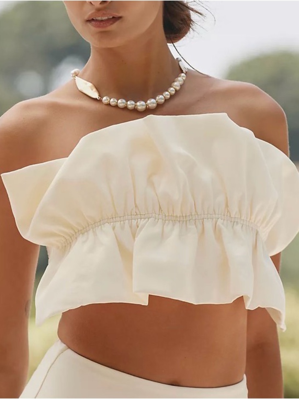 Anthropologie Celandine Mari Ruffle Bandeau Bikini Top XS